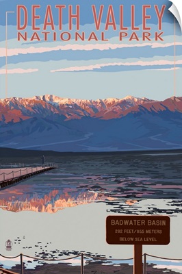Badwater - Death Valley National Park: Retro Travel Poster