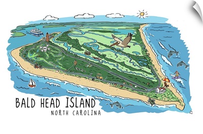 Bald Head Island, North Carolina - Line Drawing