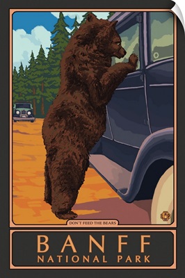 Banff National Park, Don't Feed The Bears: Retro Travel Poster