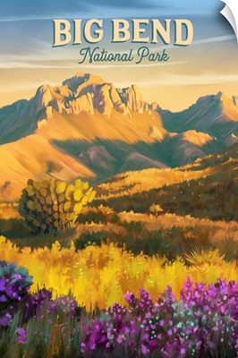 Big Bend National Park, Wildflowers: Retro Travel Poster