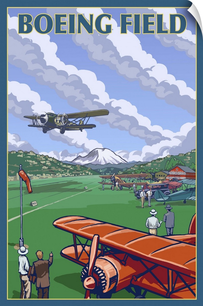 Boeing Field - Seattle, Washington: Retro Travel Poster
