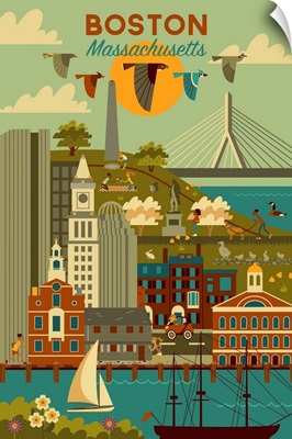 Boston, Massachusetts - Geometric City Series