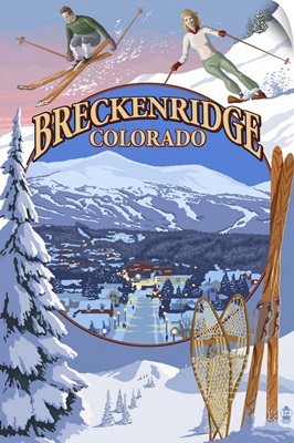 Breckenridge, Colorado Montage: Retro Travel Poster
