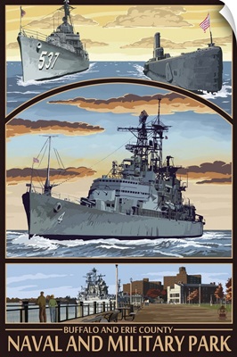 Buffalo and Erie County Naval and Military Park: Retro Travel Poster