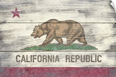 California State Flag on Wood