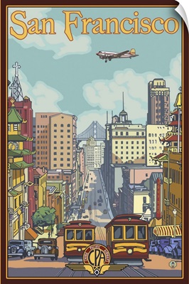 California Street - San Francisco, CA: Retro Travel Poster