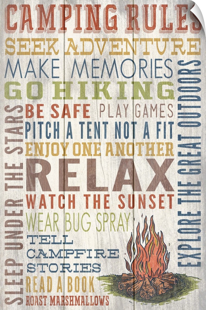 Camping Rules Typography