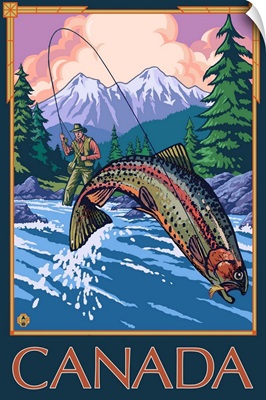 Canada - Angler: Retro Travel Poster