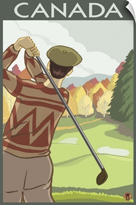 Canada - Golfing: Retro Travel Poster