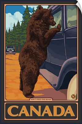 Canada - Hungry Bear: Retro Travel Poster