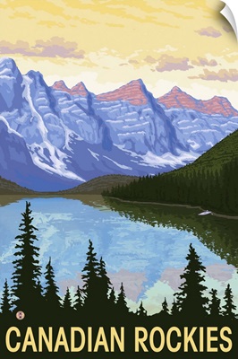 Canadian Rockies: Retro Travel Poster