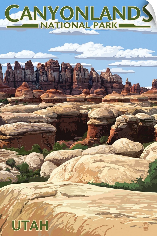 Canyonlands National Park, The Needles Rock Formation: Retro Travel Poster