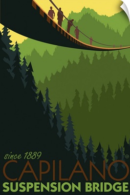 Capilano Suspension Bridge - Vancouver, BC: Retro Travel Poster