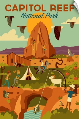 Capitol Reef National Park, Adventure: Graphic Travel Poster