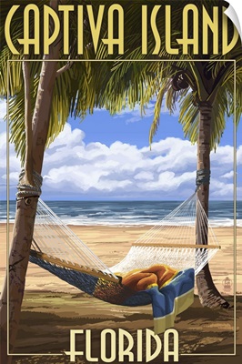 Captiva Island, Florida - Hammock Scene: Retro Travel Poster