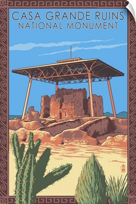 Casa Grande Ruins National Monument - Arizona: Retro Travel Poster