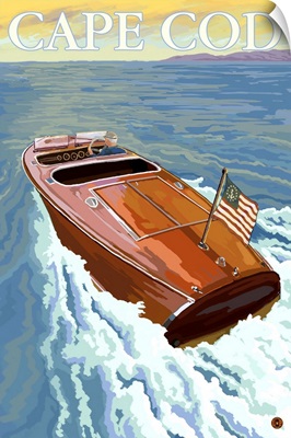 Chris Craft Boat - Cape Cod, MA: Retro Travel Poster
