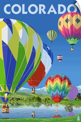 Colorado - Hot Air Balloons: Retro Travel Poster