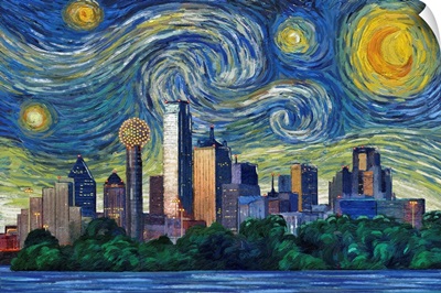 Dallas, Texas - Starry Night City Series