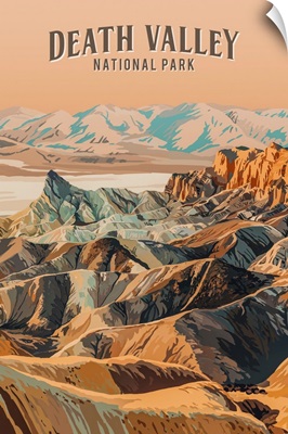 Death Valley National Park, Natural Landscape: Retro Travel Poster