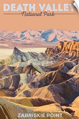 Death Valley National Park, Zabriskie Point : Retro Travel Poster