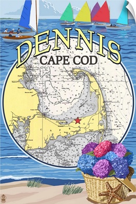 Dennis, Massachusetts Montage: Retro Travel Poster