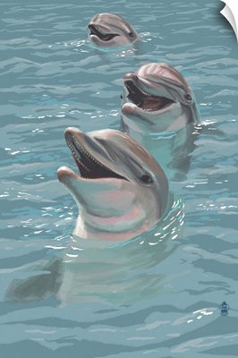Dolphins: Retro Poster Art