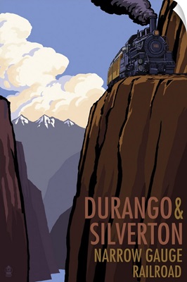Durango and Silverton Narrow Gauge Railroad: Retro Travel Poster