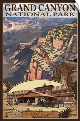 El Tovar Hotel - Grand Canyon National Park: Retro Travel Poster