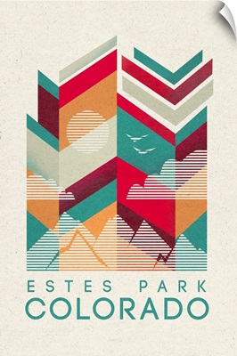 Estes Park, Colorado - Geometric Line Art