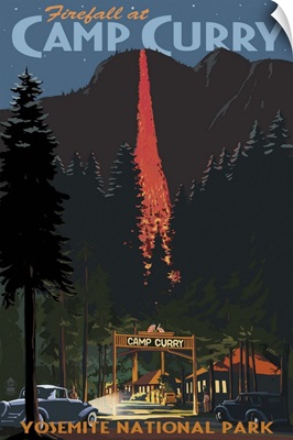 Firefall and Camp Curry, Yosemite National Park, California