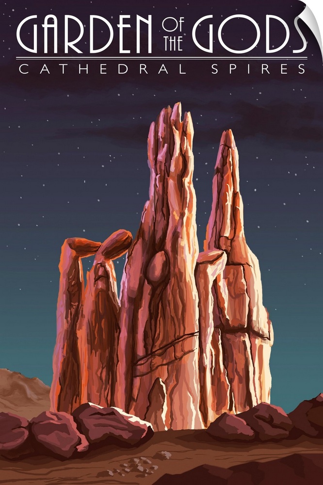 Garden of the Gods, Colorado - Cathedral Spires at Night