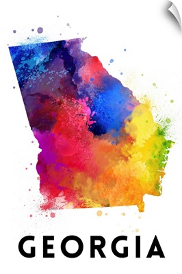 Georgia - State Abstract Watercolor