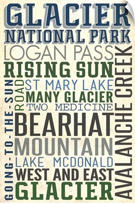 Glacier National Park, Montana, Typography