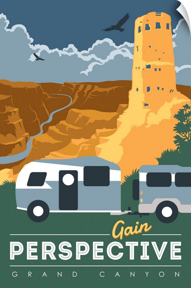 Grand Canyon National Park, Gain Perspective: Graphic Travel Poster