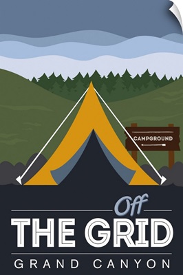 Grand Canyon National Park, Off Grid Campground: Graphic Travel Poster