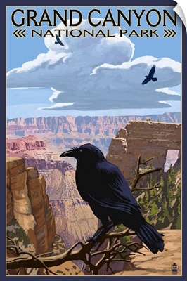 Grand Canyon National Park - Ravens and Angels Window: Retro Travel Poster