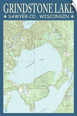 Grindstone Lake Chart, Sawyer County, Wisconsin