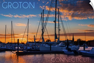 Groton, Connecticut, Sailboats at Sunset
