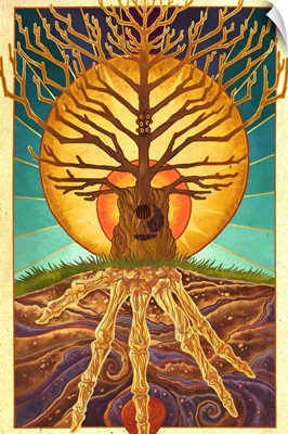Guitar Tree: Retro Travel Poster