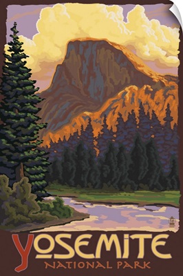 Half Dome Yosemite: Retro Travel Poster