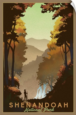 Hiking In Shenandoah National Park: Retro Travel Poster