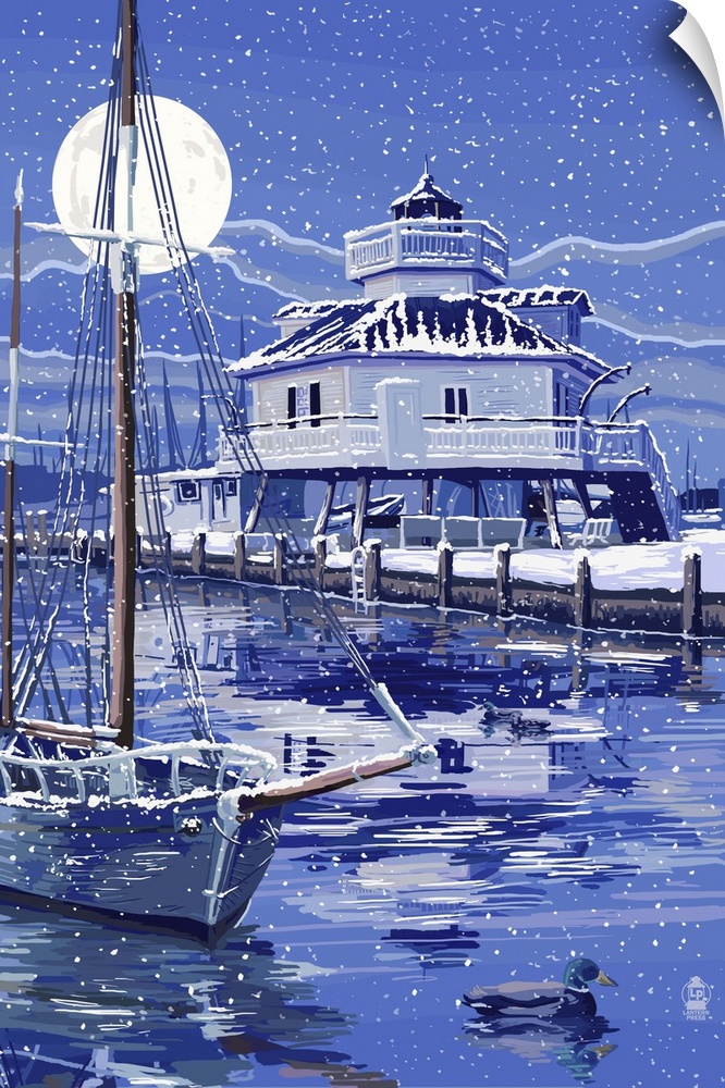 Hooper Strait Lighthouse in Winter - St. Michaels, Maryland