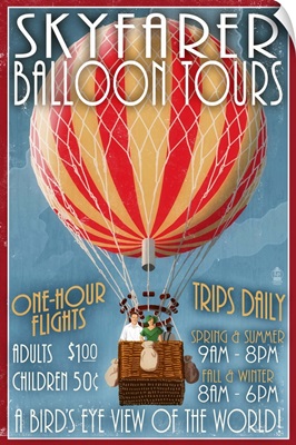 Hot Air Balloon Tours, Vintage Sign