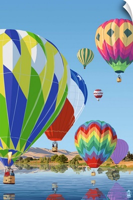 Hot Air Balloons: Retro Poster Art