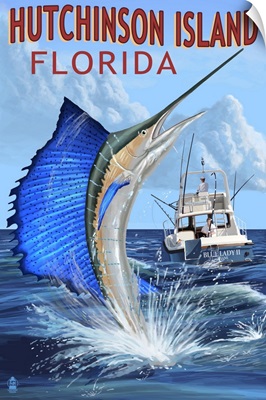 Hutchinson Island, Florida, Sailfish Fishing Scene