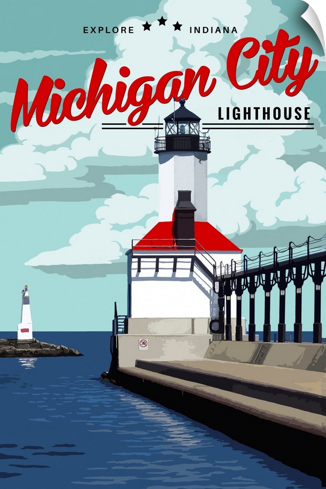 Indiana - Michigan City Lighthouse and Pier
