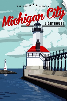 Indiana - Michigan City Lighthouse and Pier