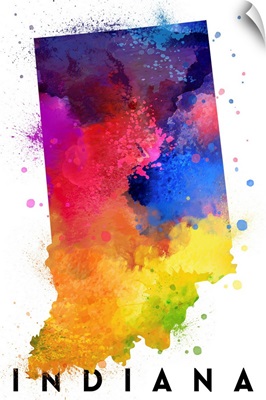Indiana - State Abstract Watercolor