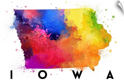 Iowa - State Abstract Watercolor